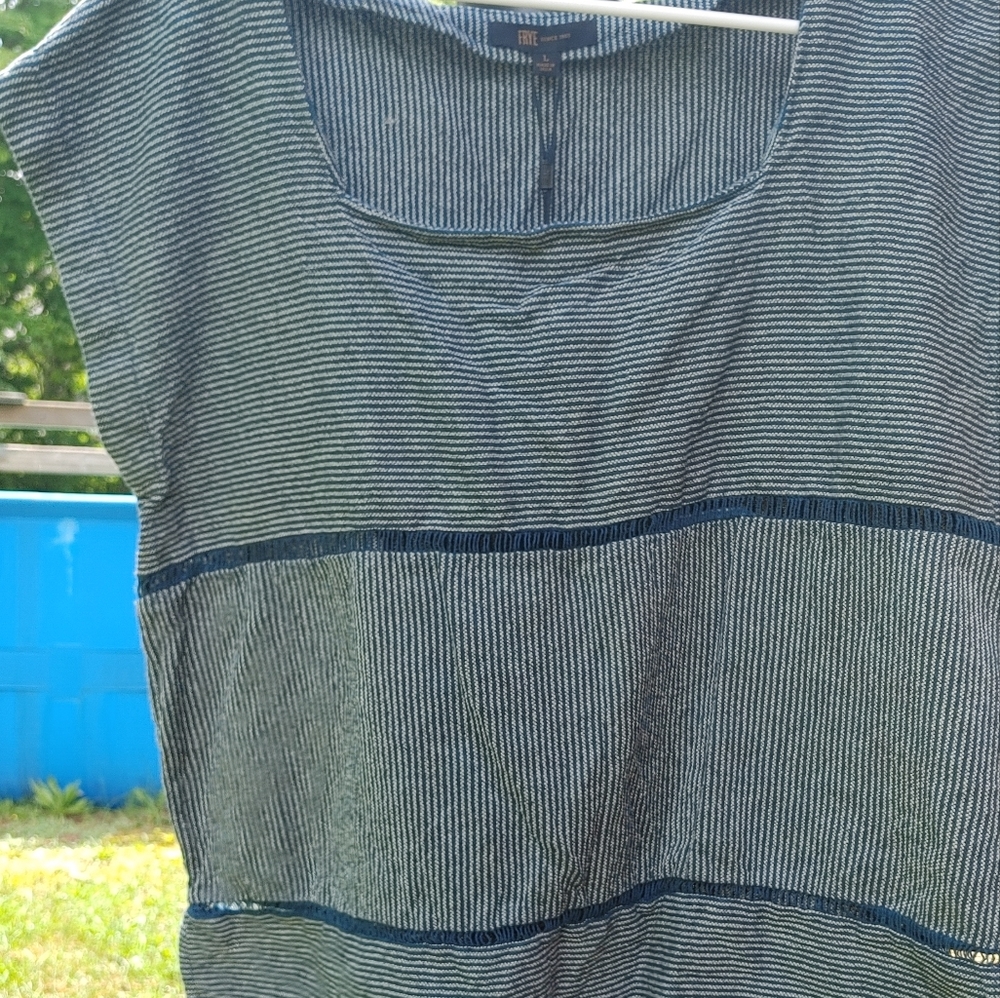 Frye shell top Total Eclipse railroad Stripes size large NWT - Picture 3 of 7